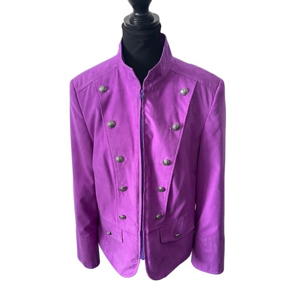 Women's Purple Double-Breasted Jacket - Picture 1 of 16
